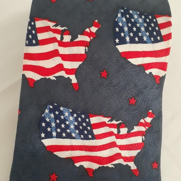 RM Style "USA with Flag" Silk Neck Tie Vintage 1999 Ralph Martin & Co 32629 Rare - Picture 2 of 10